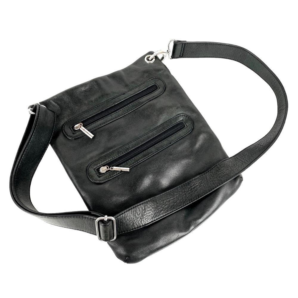 Margot Genuine Leather Shoulder Bag Purse Black Hi Quality, Smooth, Organizer